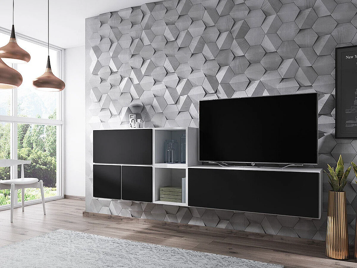 Armoire murale Corbele 104, Noir, 38x38cm, Le nombre de portes: 139cm, Stratifié|MDF