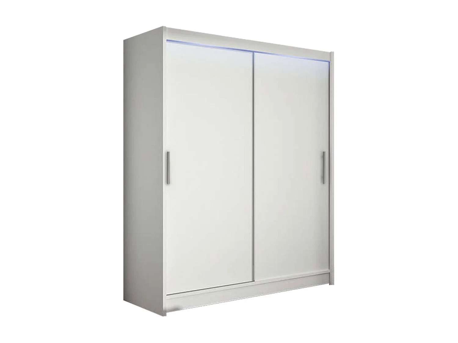 Armoire Closico 103, Blanc, 200x150x58cm, Portes d'armoire: Coulissantes