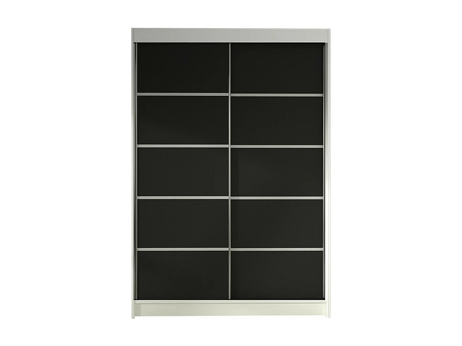 Armadio Closico 150, Nero|Bianco, 200x120x58cm, Porte armadi: Scorrevoli