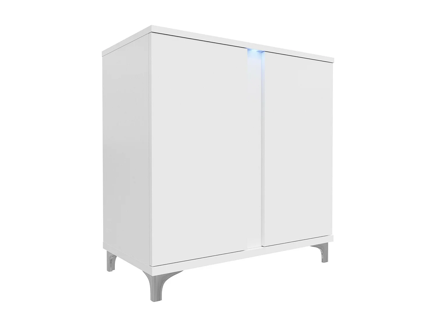 Buffet Livseri 102, Blanc brillant|Blanc, 88x92cm, Le nombre de portes: 240cm, Stratifié