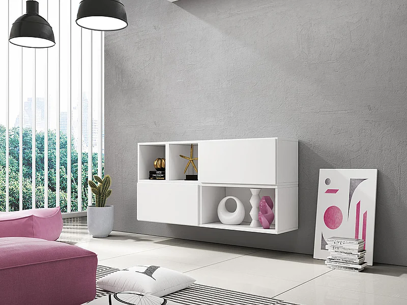 Aparador Charlotte C120, Blanco, 76x151cm, Número de puertas: 2.0039cm