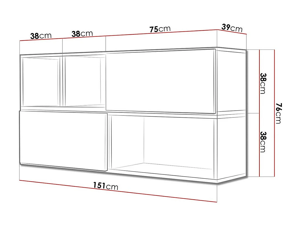 Ensemble d'armoires Corbele 120, Blanc, 76x151x39cm, MDF|Stratifié