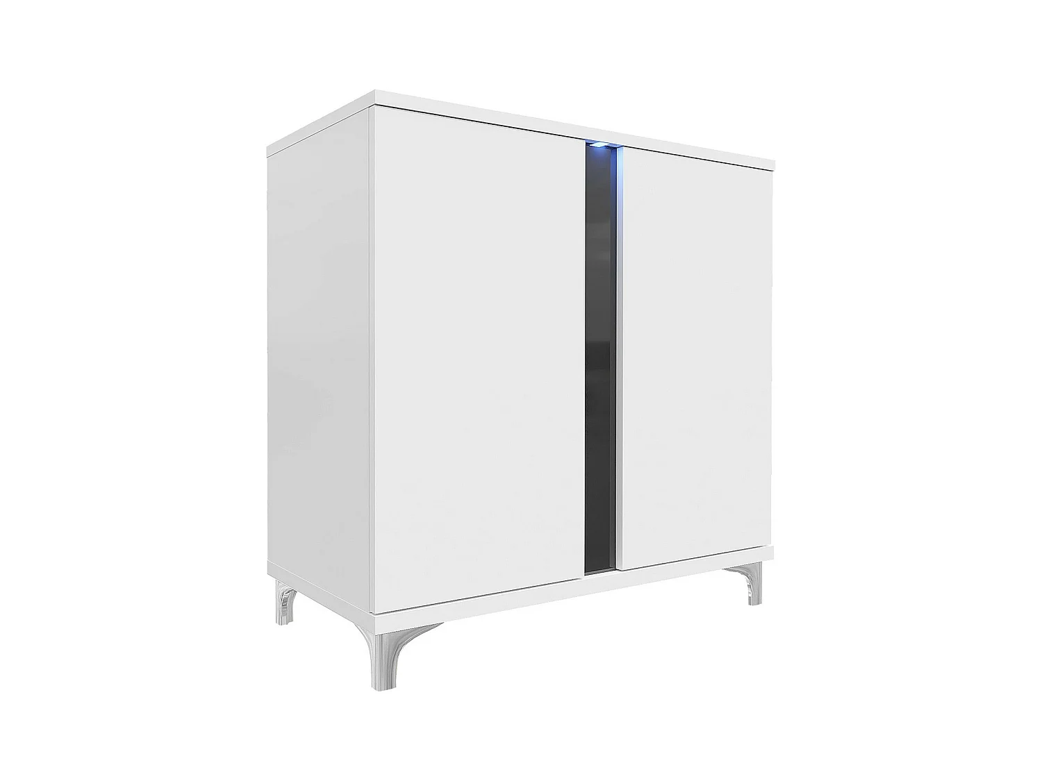 Aparador Livseri 102, Blanco brillante|Blanco|Negro brillante, 88x92cm40cm