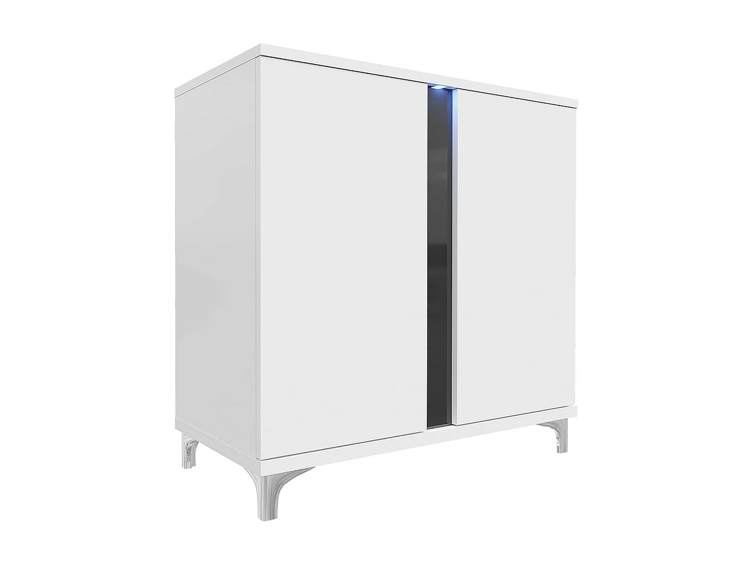 Buffet Livseri 102, Blanc brillant|Blanc|Noir brillant, 88x92cm, Le nombre de portes: 2