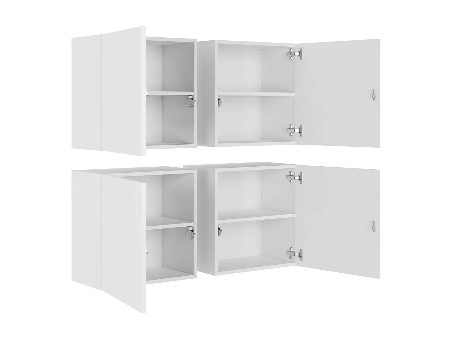 Conjunto de armarios Charlotte A142, Gris|Gris brillante, 100x100x30cm