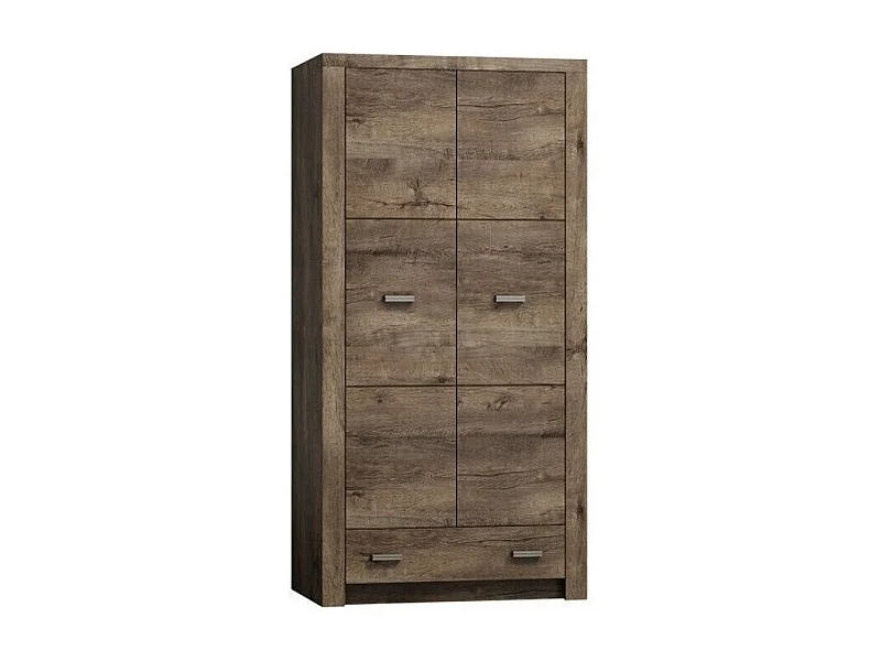 Armadio Serfeno 100, Cenere scuro, 192x96x58cm, Porte armadi: Battenti