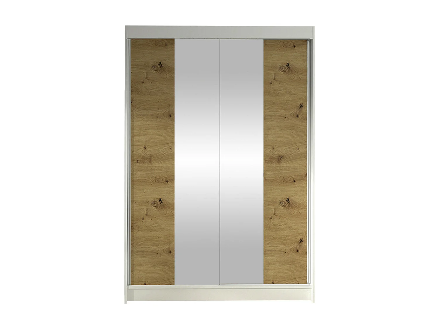 Armario Closico 148, Blanco|Roble Artisan, 200x120x58cm, Puertas de armario: Correderas