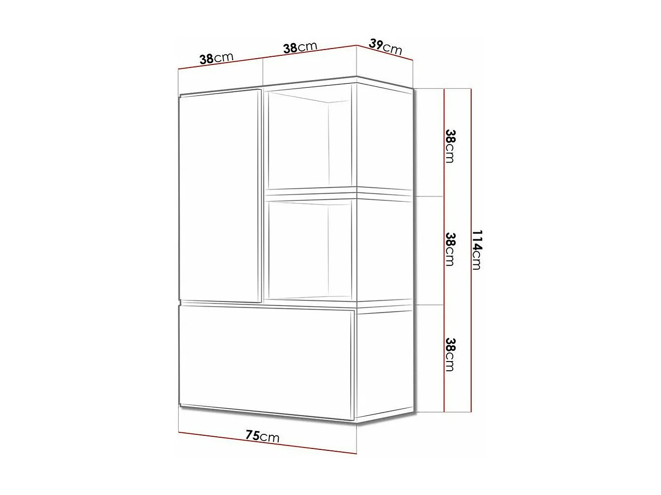 Ensemble d'armoires Corbele 122, Blanc, 114x75x39cm, MDF|Stratifié