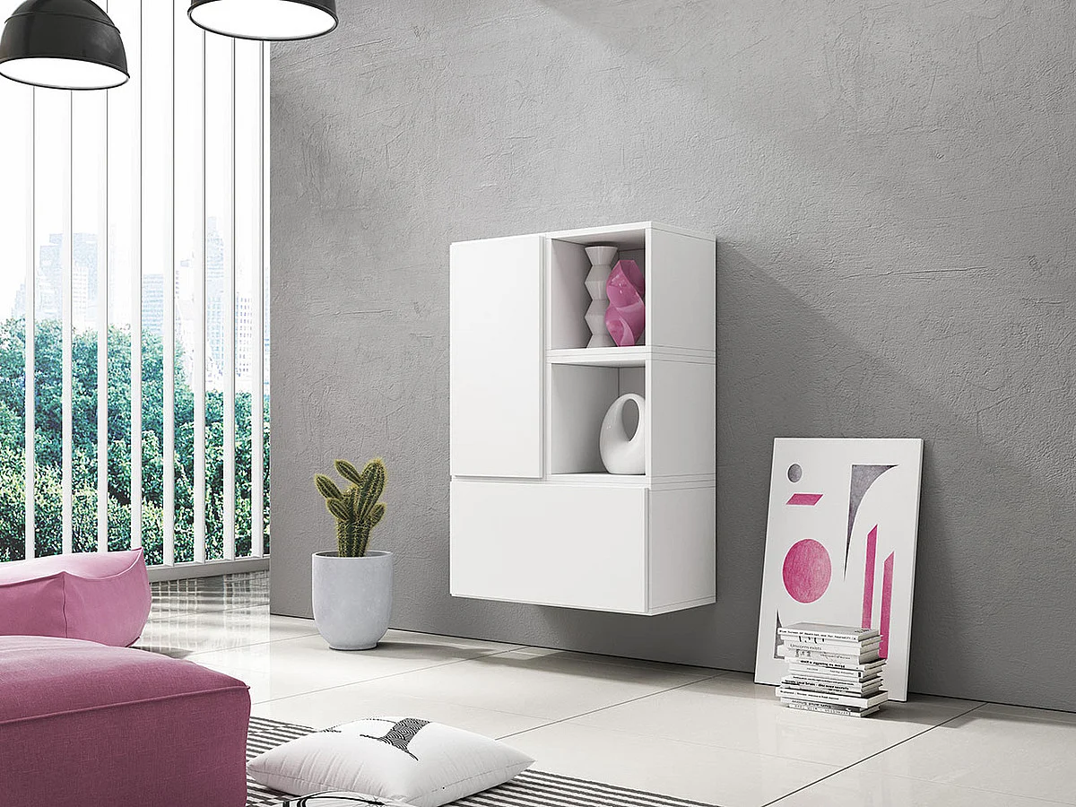 Mobile Charlotte C122, Bianco, 114x75cm, Il numero di porte: 2.0039cm
