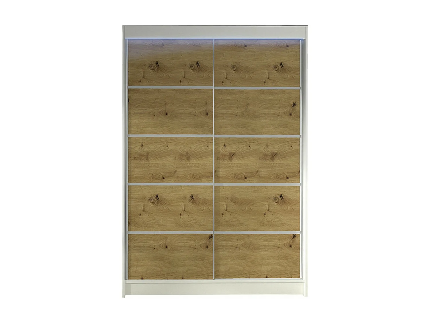 Armario Closico 150, Roble Artisan|Blanco, 200x120x58cm, Puertas de armario: Correderas