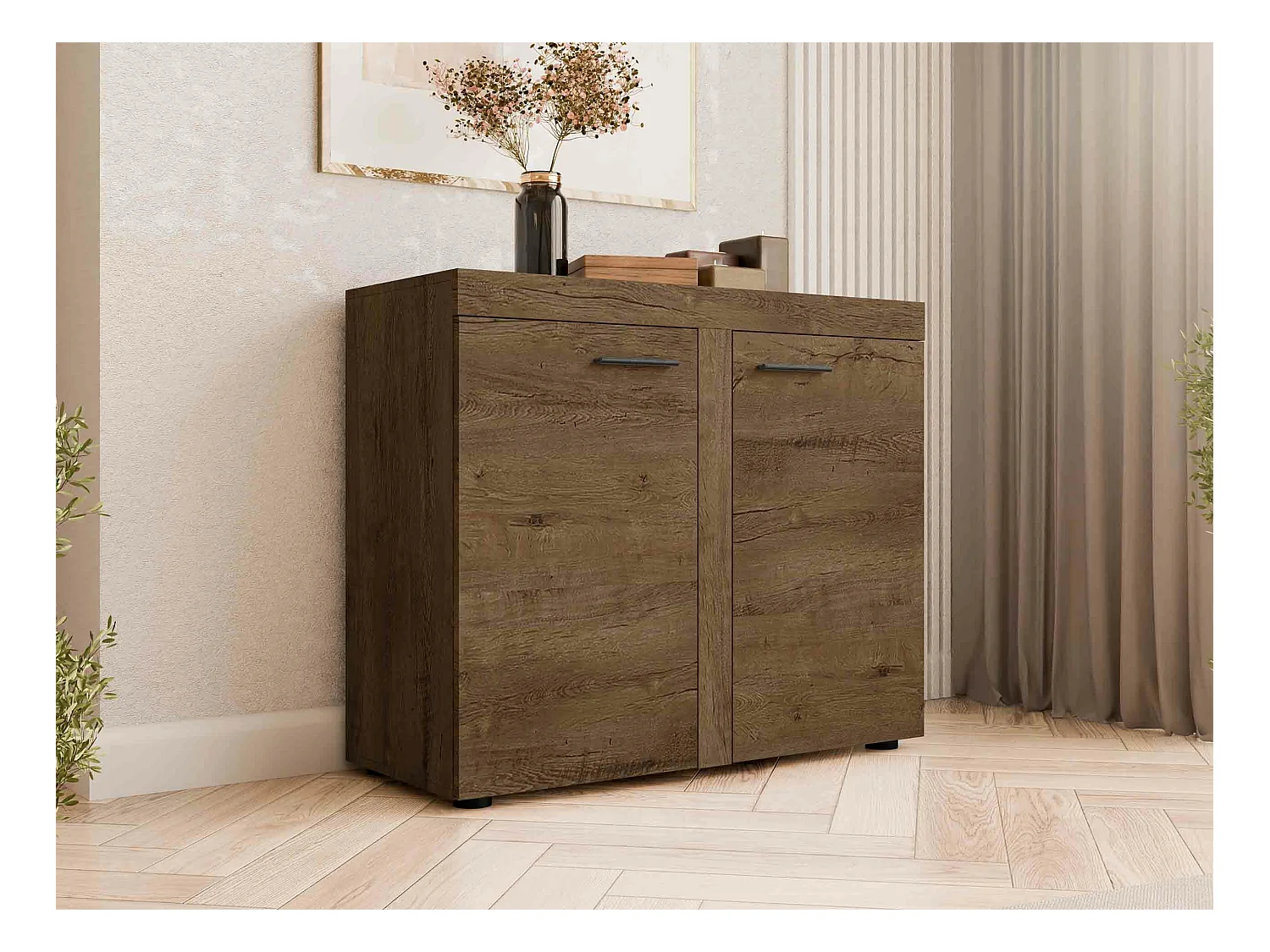Buffet Tucson 120, Chêne de Lefkas, 82x98cm, Le nombre de portes: 240cm, Étagères