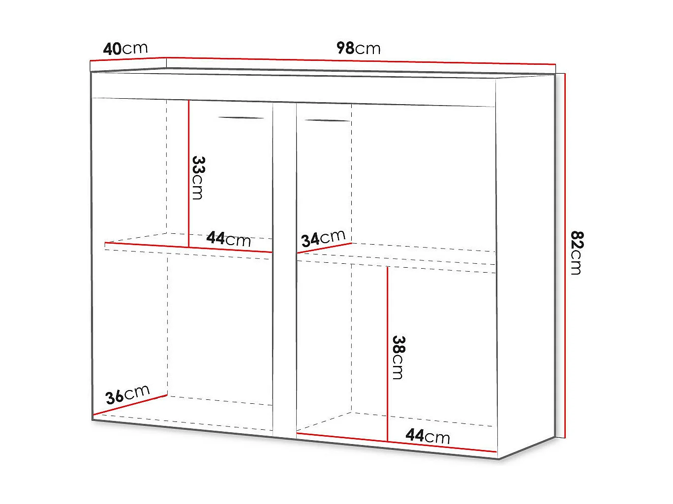 Aparador Tucson 120, Roble de lefkada, 82x98cm, Número de puertas: 240cm, Estanterías