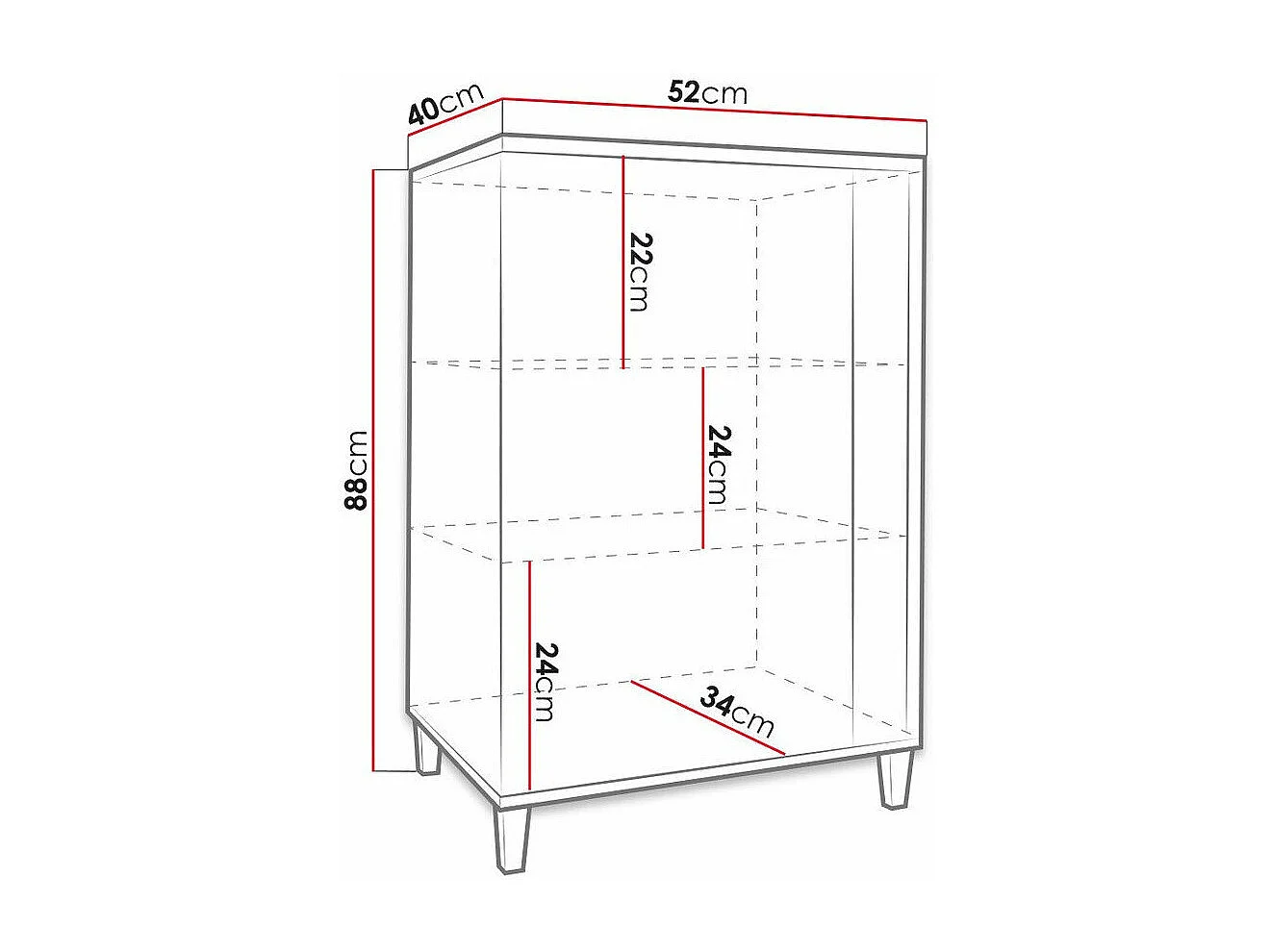 Buffet Livseri 101, Blanc brillant|Blanc, 88x52cm, Le nombre de portes: 140cm, Stratifié