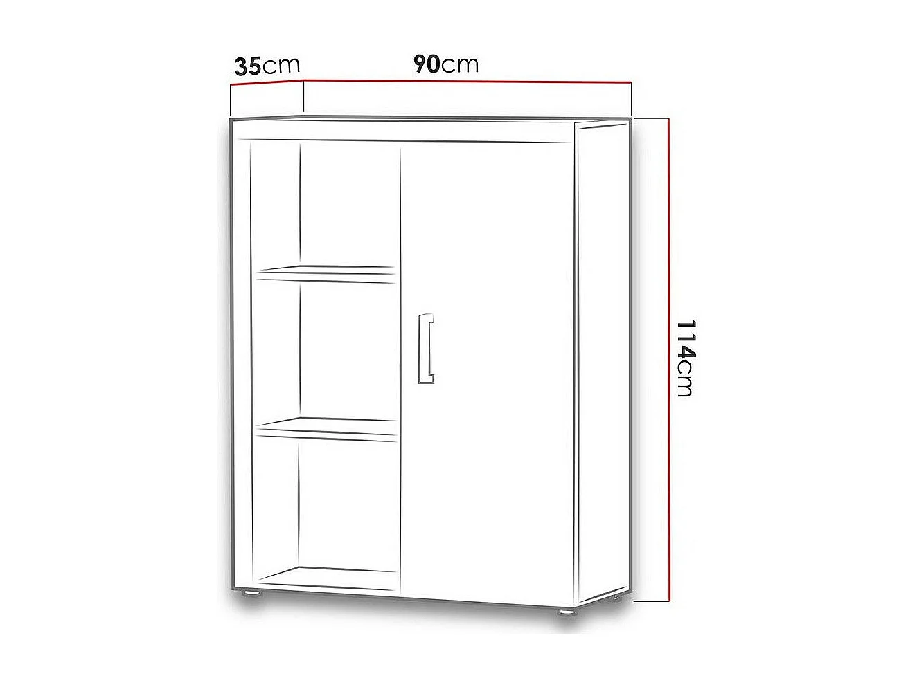 Buffet Odebeli 102, Noir brillant|Blanc, 114x90cm, Le nombre de portes: 135cm, Étagères