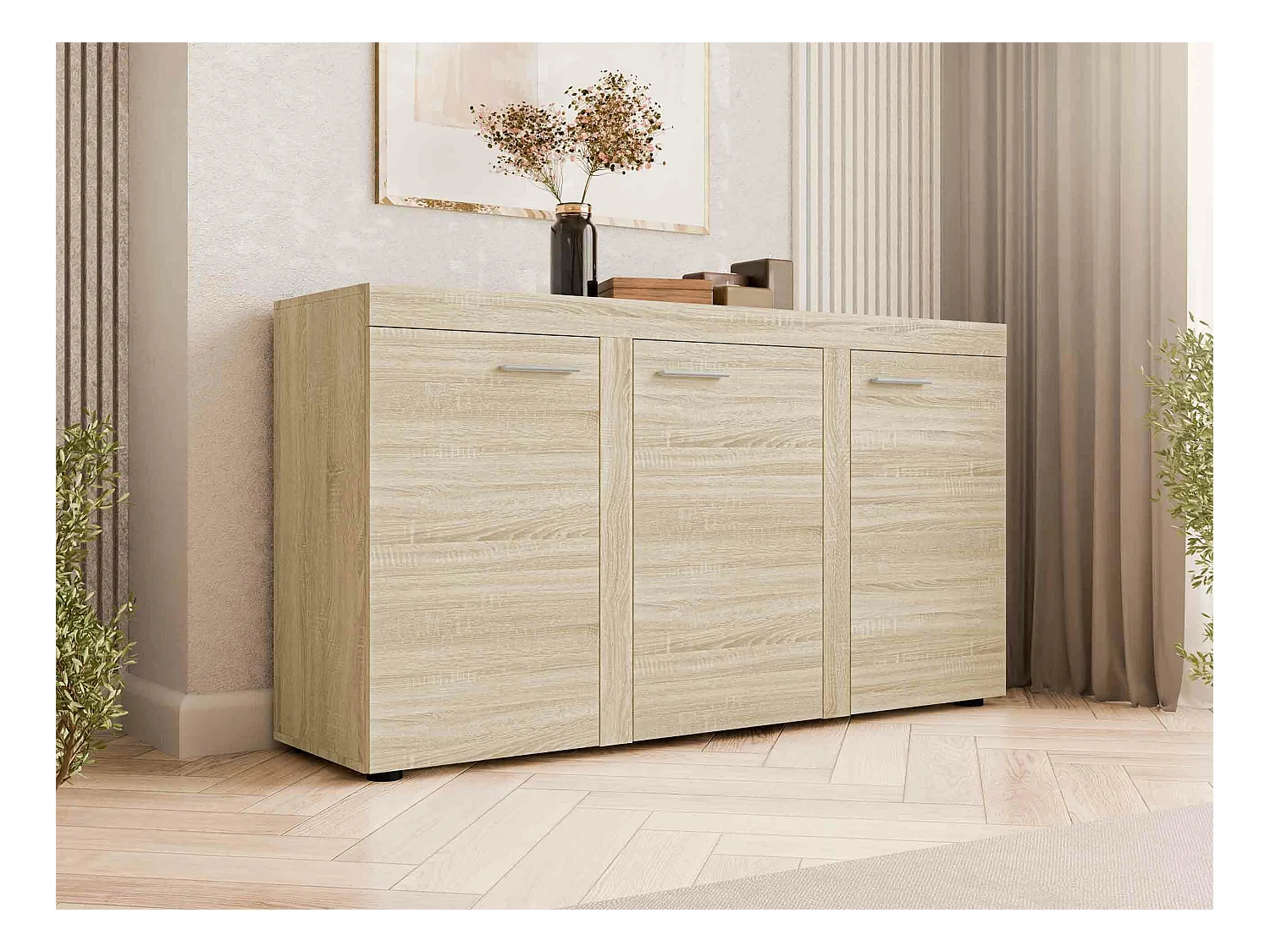 Buffet Tucson 121, Sonoma chêne, 82x149cm, Le nombre de portes: 340cm, Stratifié