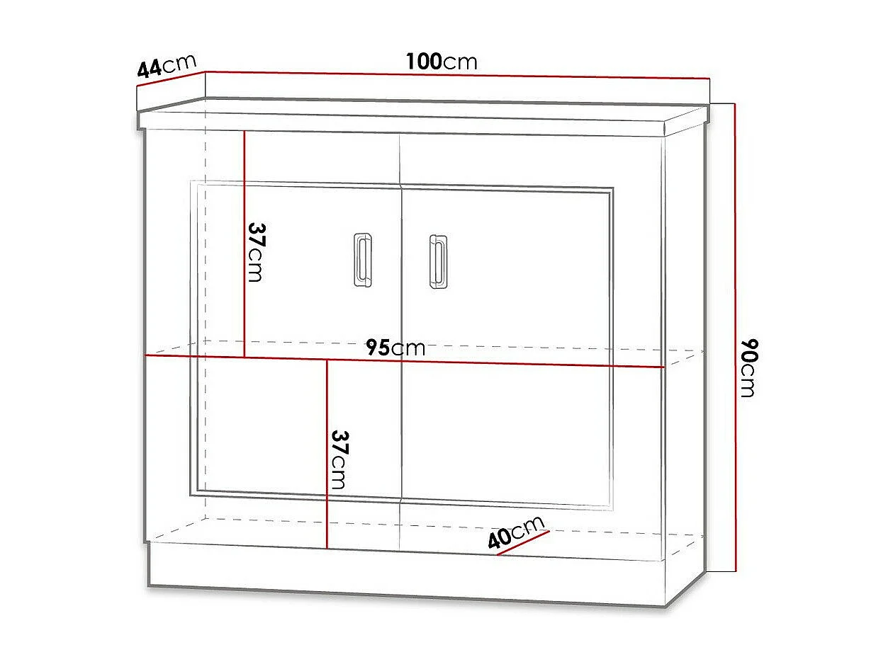 Armário Stanton B102, O número de portas: 2, 90x100x44cm