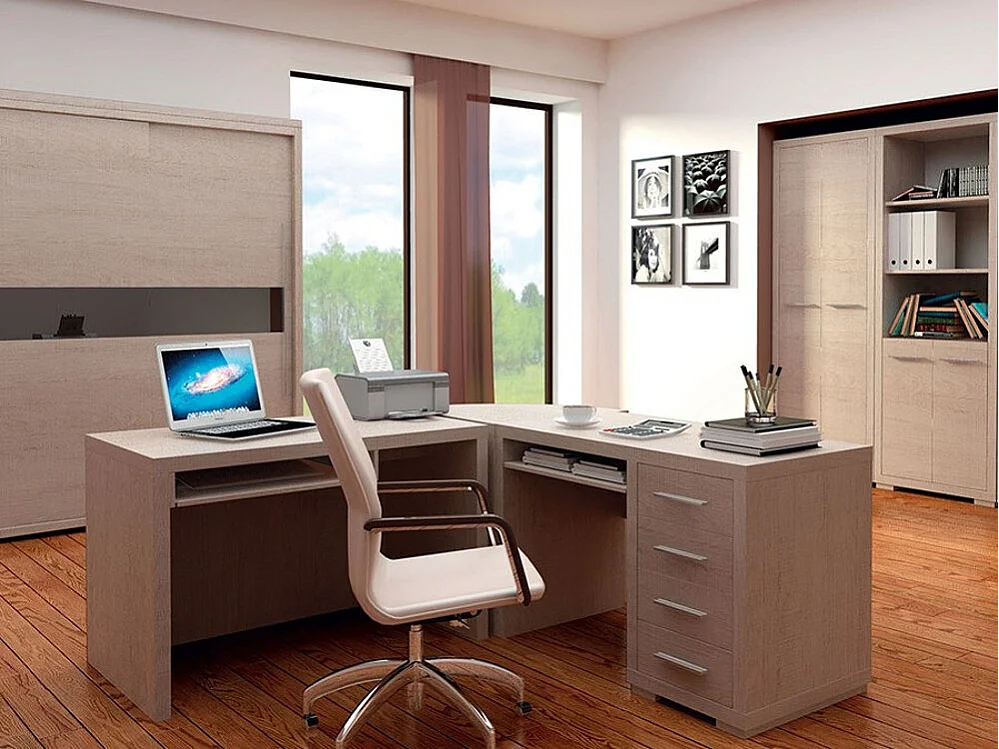 Bureau Fiomeri 120, Avec tiroirs|Étagère à clavier, Nombre de tiroirs: 4, 78x120x60cm