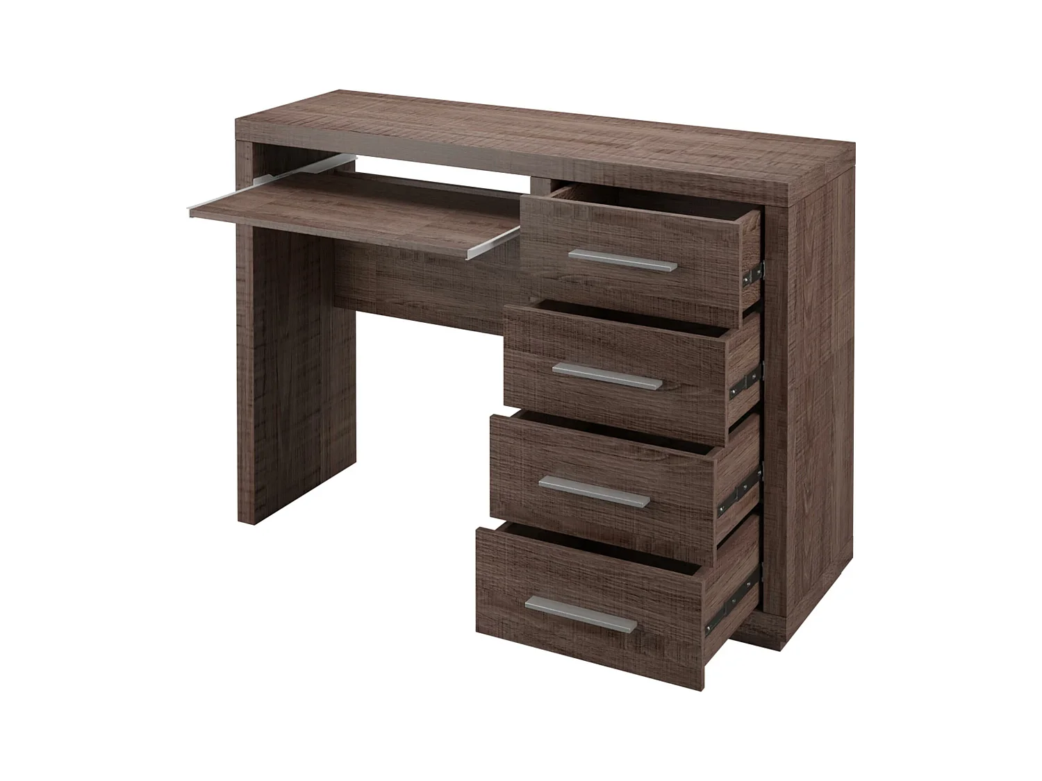 Bureau Fiomeri 120, Avec tiroirs|Étagère à clavier, Nombre de tiroirs: 4, 78x120x60cm