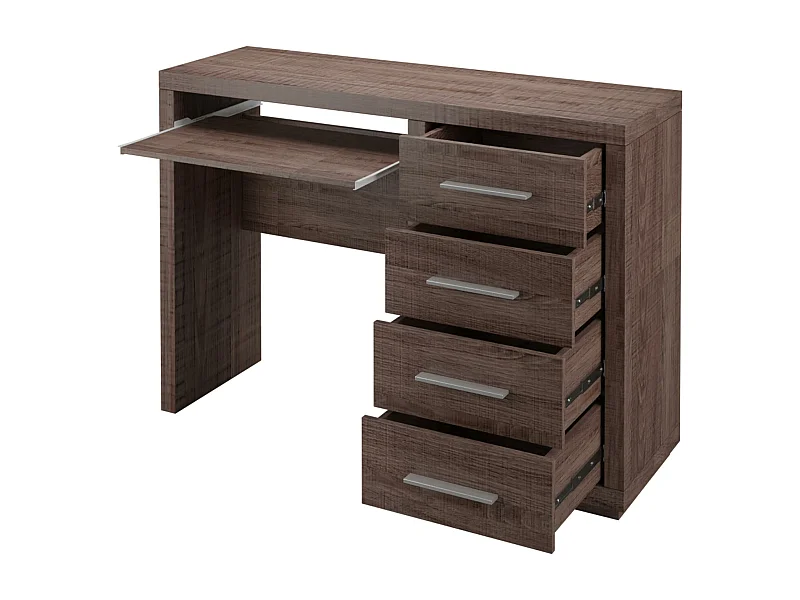 Bureau Fiomeri 120, Étagère à clavier|Avec tiroirs, Nombre de tiroirs: 4, 78x120x60cm