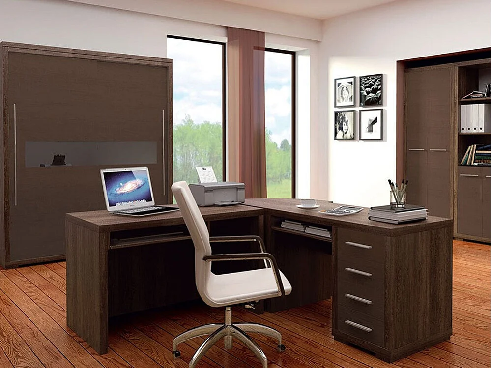 Mesa de oficina Fiomeri 122, Con un estante para teclado, 78x150x67cm