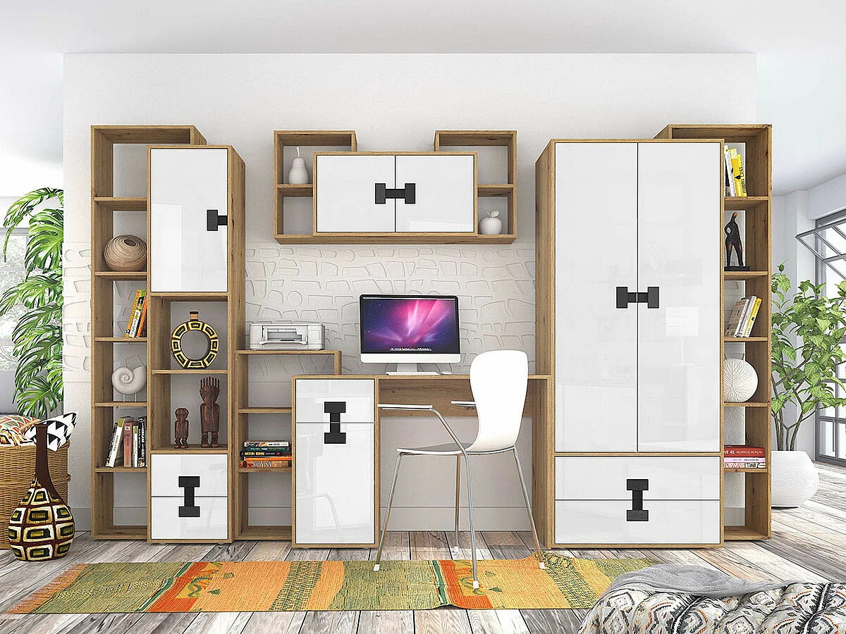 Mesa de oficina Florevi 100, Con puertas|Con cajones, Número de puertas: 1, 82x120x50cm