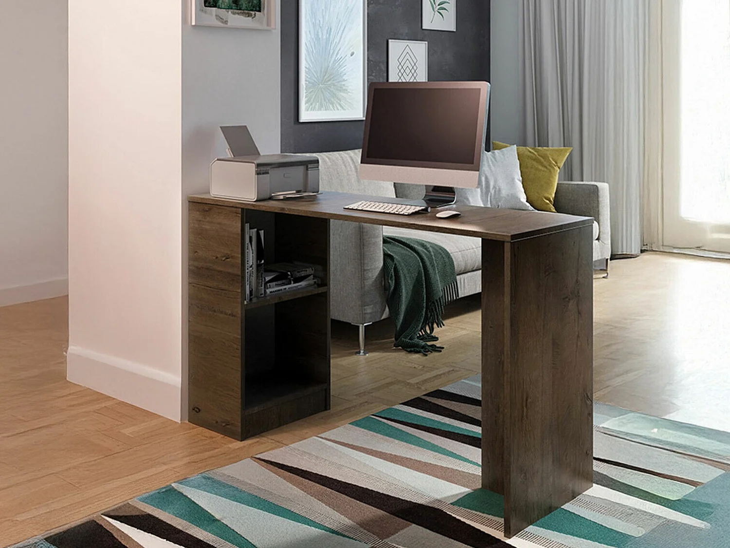 Bureau Dover 113, 79x125x47cm, Chêne sombre