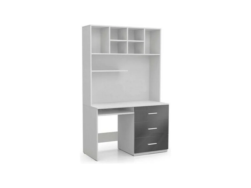 Mesa de oficina Salmere 109, Con cajones|Con un estante para teclado, 76x120x60cm