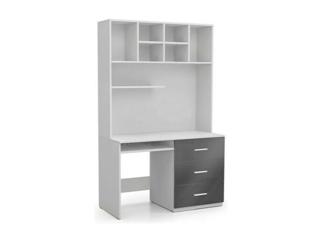 Mesa de oficina Salmere 109, Con cajones|Con un estante para teclado, 76x120x60cm