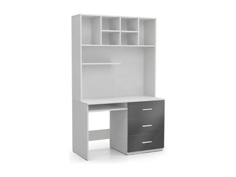 Mesa de oficina Salmere 109, Con cajones|Con un estante para teclado, 76x120x60cm