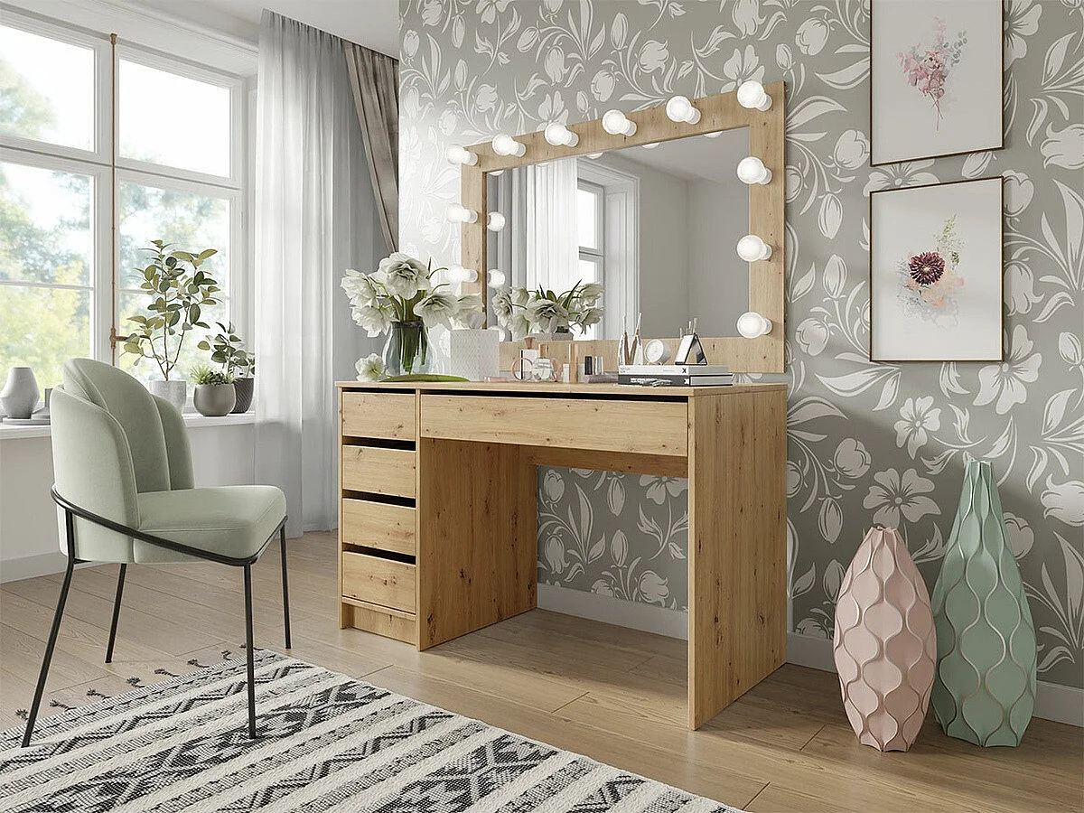 Schreibtisch Comfivo 312 mit 5 Schubladen 76x120x55cm Eiche Handwerker