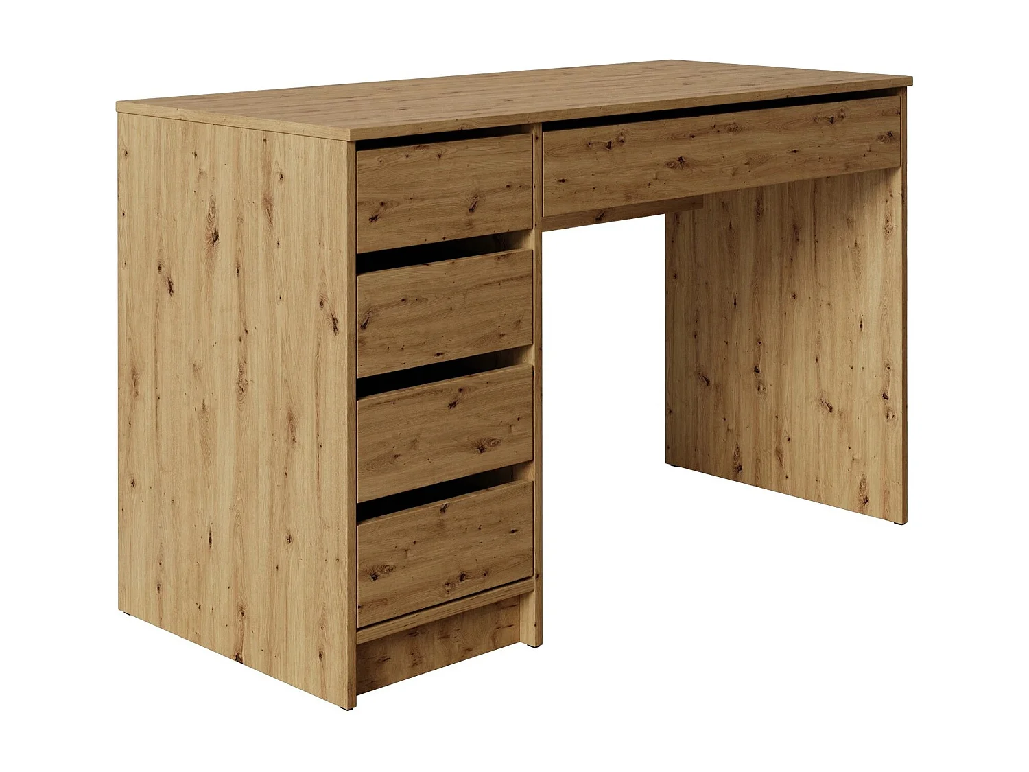 Bureau Comfivo Terros I, Avec tiroirs, Nombre de tiroirs: 5, 76x120x55cm, Chêne Artisan