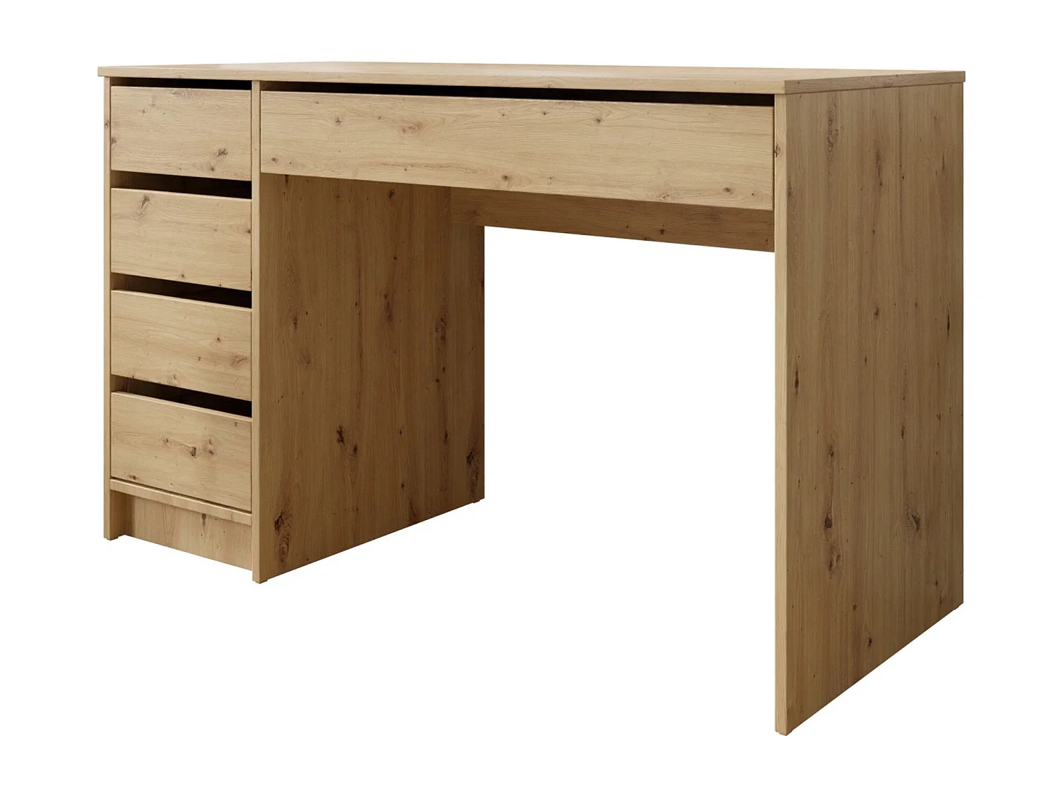 Bureau Comfivo Terros I, Avec tiroirs, Nombre de tiroirs: 5, 76x120x55cm, Chêne Artisan