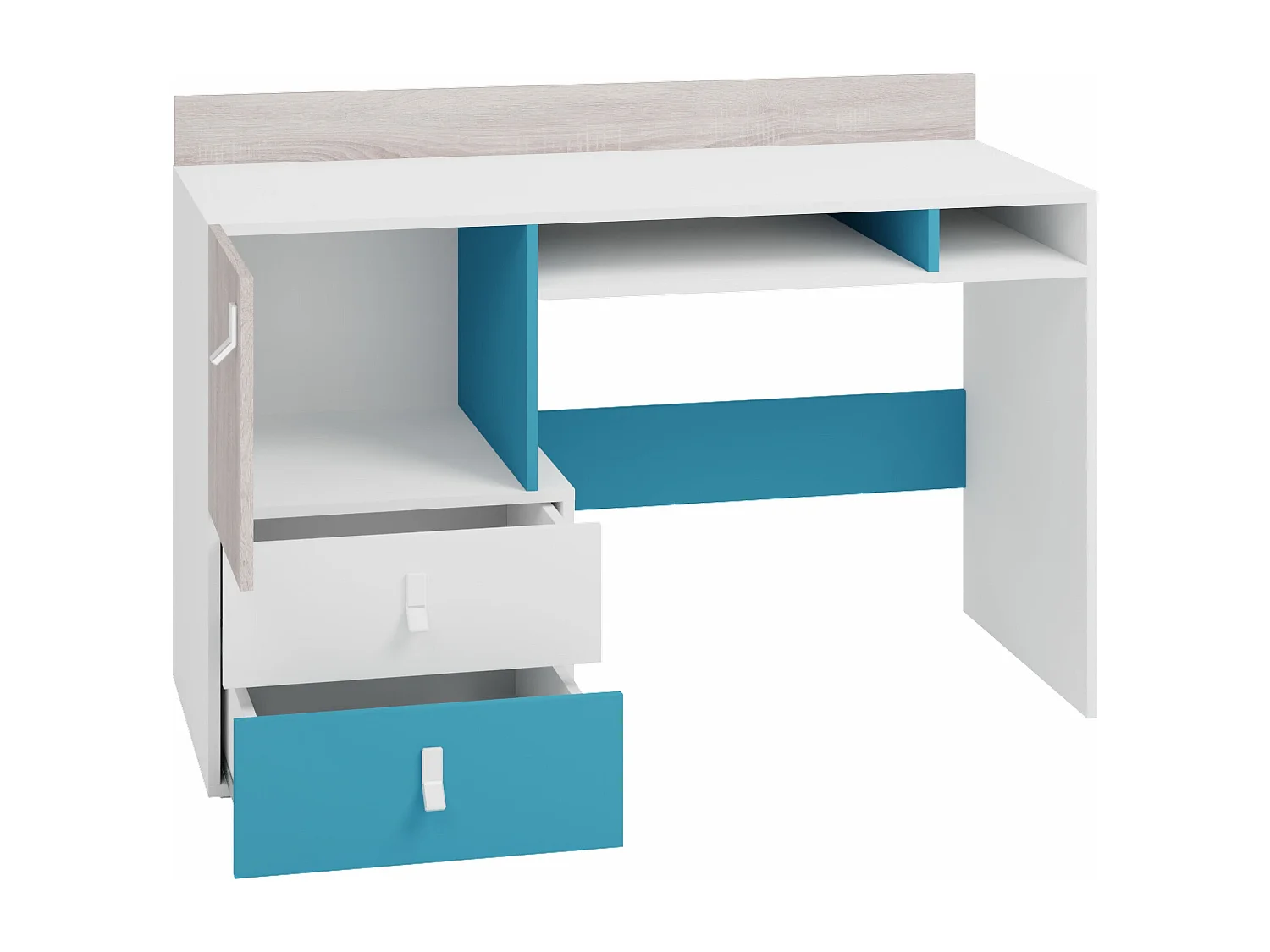 Scrivania da ufficio Camteso 107, Con cassetti|Con ripiano da tastiera|Con porte, 78x55cm