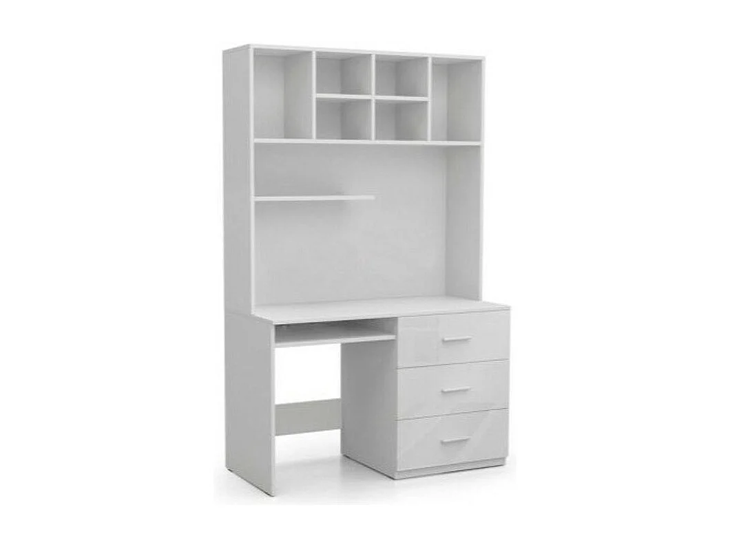 Bureau Salmere 109, Avec tiroirs|Étagère à clavier, Nombre de tiroirs: 3, 76x120x60cm