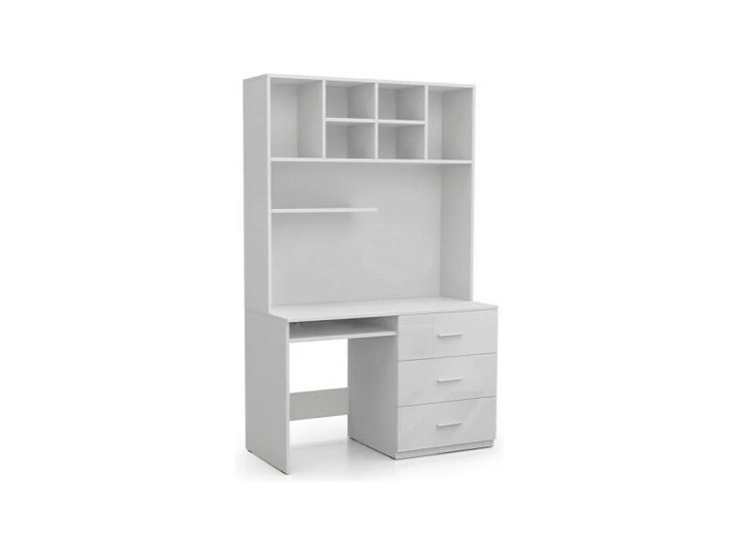 Mesa de oficina Salmere 109, Con cajones|Con un estante para teclado, 76x120x60cm