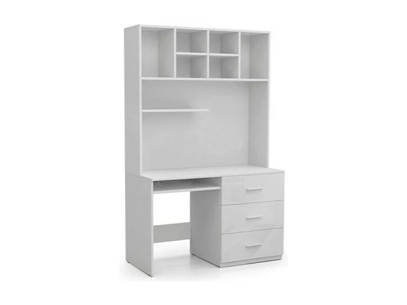 Mesa de oficina Salmere 109, Con cajones|Con un estante para teclado, 76x120x60cm