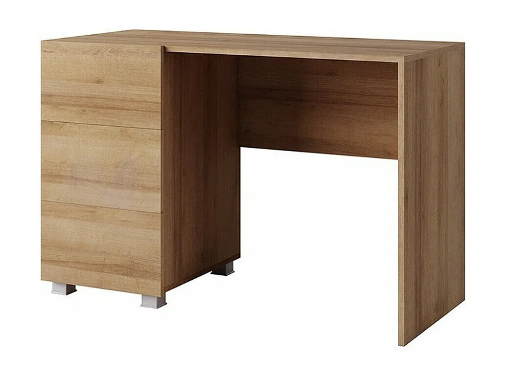 Bureau Tivdalu 122, Avec tiroirs, Nombre de tiroirs: 3, 77x110x50cm, Chêne doré