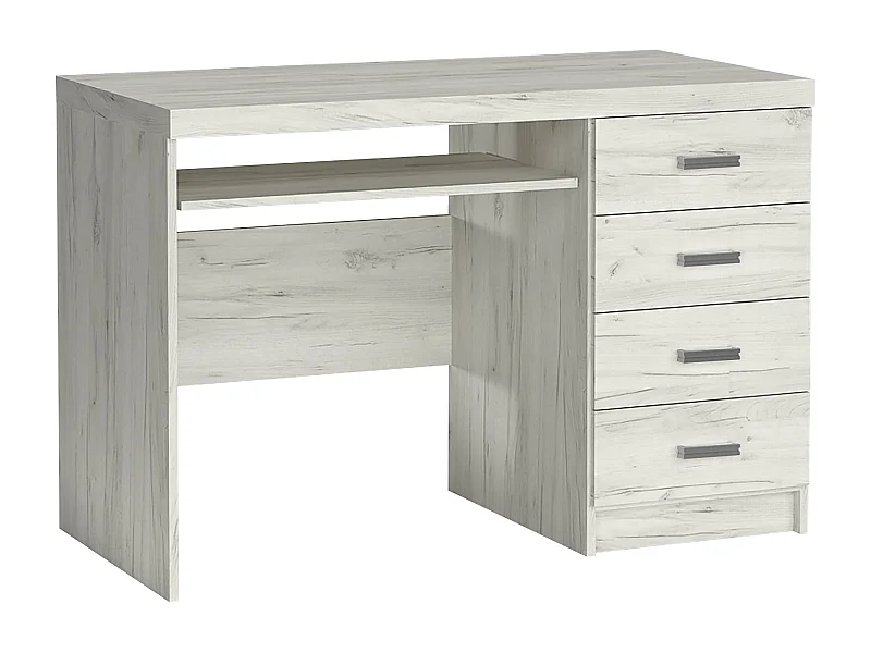 Bureau Serfeno 114, Avec tiroirs|Étagère à clavier, Nombre de tiroirs: 4, 82x120x60cm