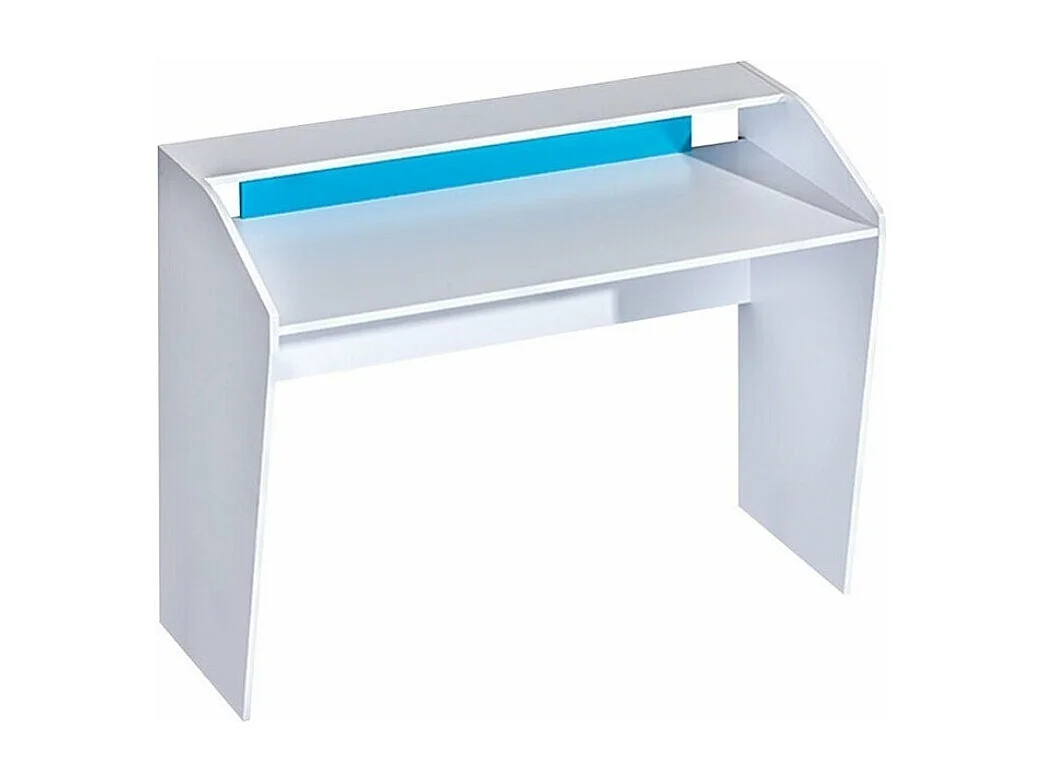 Bureau Sorviru 100, 76x120x50cm, Blanc|Turquoise