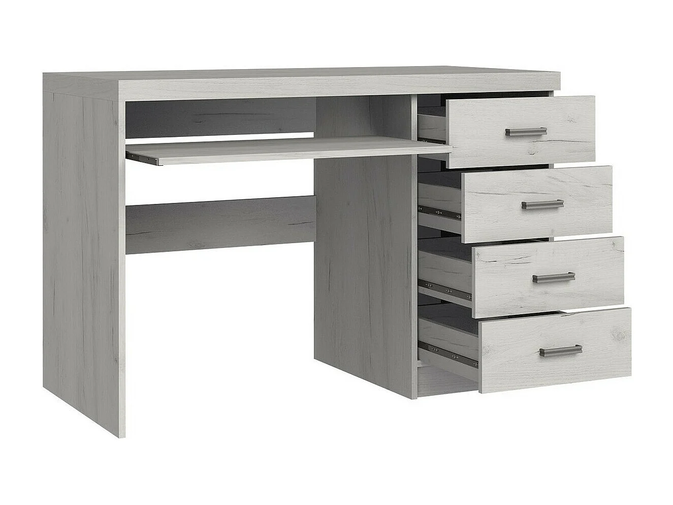 Bureau Serfeno 114, Étagère à clavier|Avec tiroirs, Nombre de tiroirs: 4, 82x120x60cm