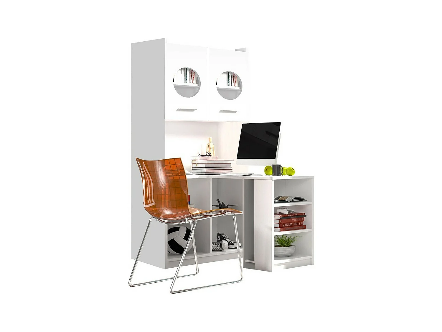 Bureau Salmere 104, Avec des portes, Le nombre de portes: 2, 75x150x53cm