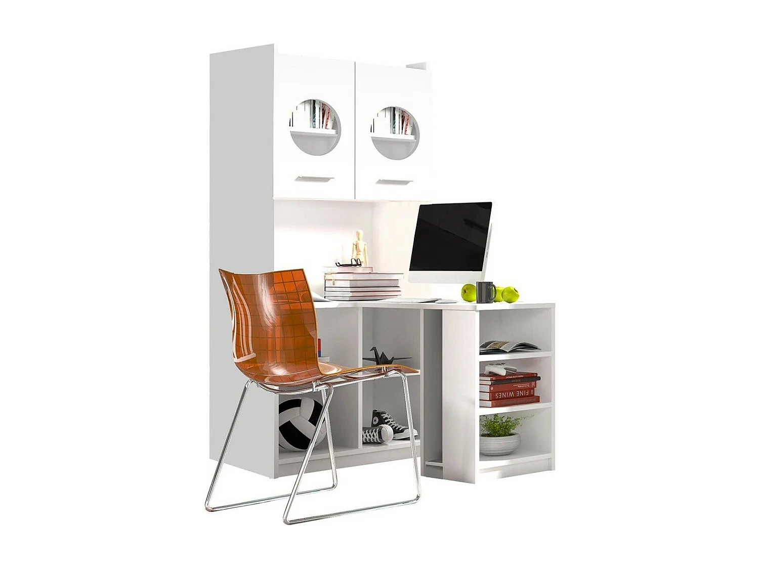 Bureau Salmere 104, Avec des portes, Le nombre de portes: 2, 75x150x53cm