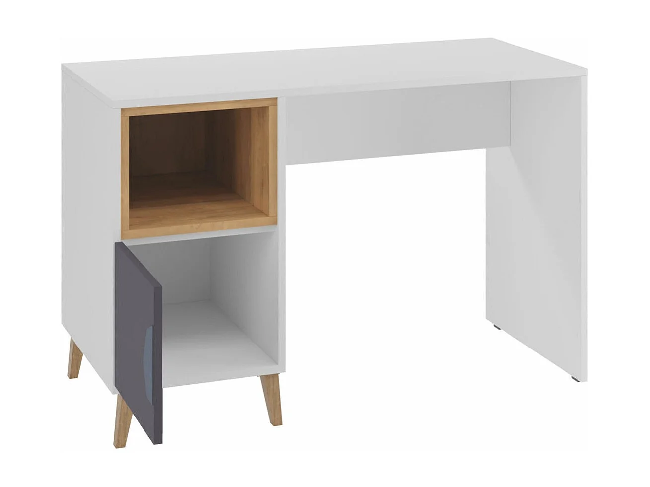 Mesa de oficina Domvera 113, Con puertas, Número de puertas: 1, 76x120x55cm