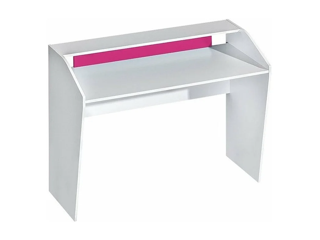 Bureau Sorviru 100, 76x120x50cm, Blanc|Rose