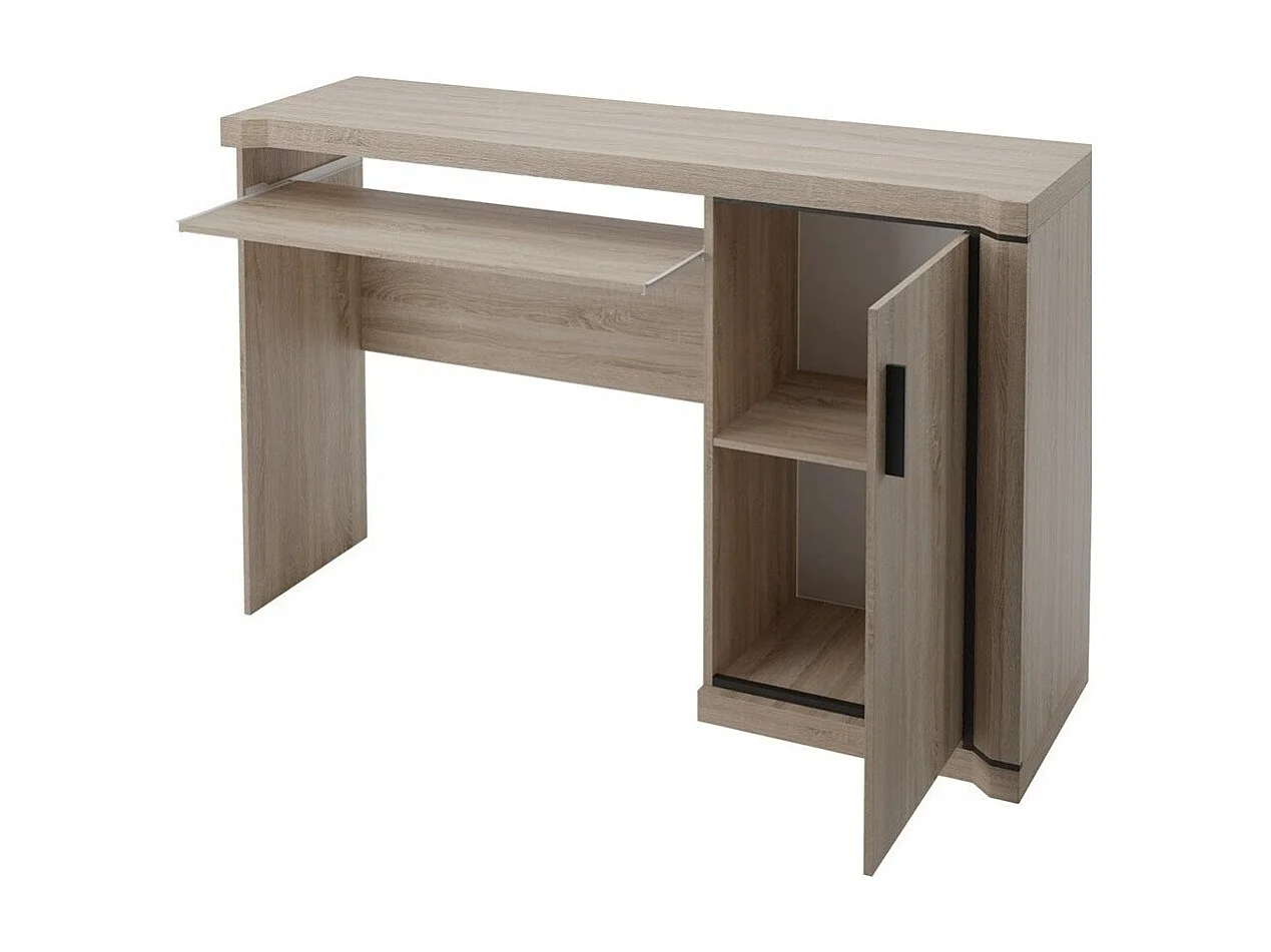 Mesa de oficina Lorelie 112, Con puertas|Con un estante para teclado, 77x126x59cm