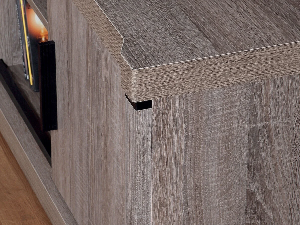 Mesa de oficina Lorelie 112, Con puertas|Con un estante para teclado, 77x126x59cm