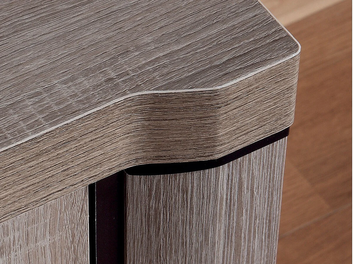 Mesa de oficina Lorelie 112, Con puertas|Con un estante para teclado, 77x126x59cm