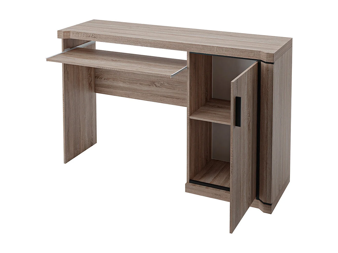 Bureau Lorelie 112, Avec des portes|Étagère à clavier, Le nombre de portes: 1, 77x126cm