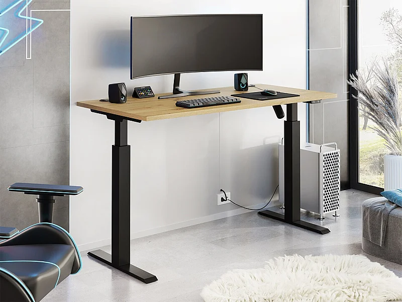 Mesa de trabajo de altura regulable Tucson 171, Altura ajustable|Eléctrico, 73x138x67cm