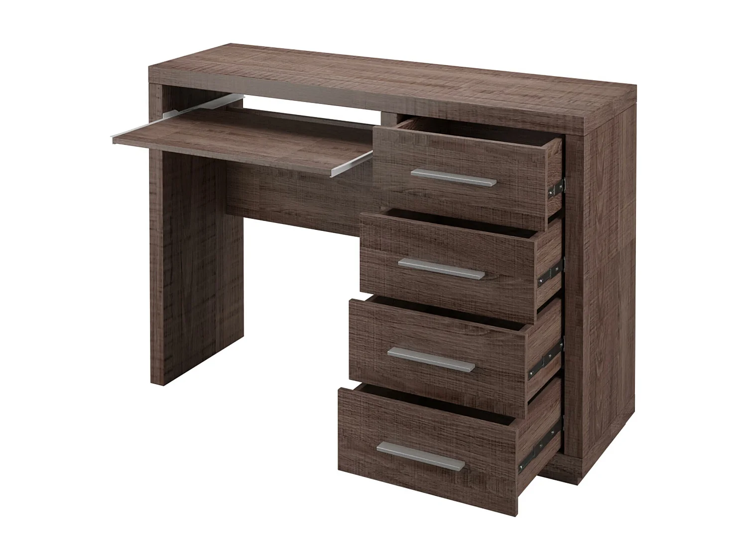 Bureau Fiomeri 120, Avec tiroirs|Étagère à clavier, Nombre de tiroirs: 4, 78x120x60cm